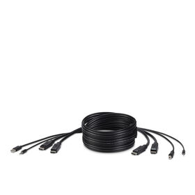TAA DUAL DP/USB/AUD SKVM CBL, DP M/M; USB A/B, 6', Black, hi-res